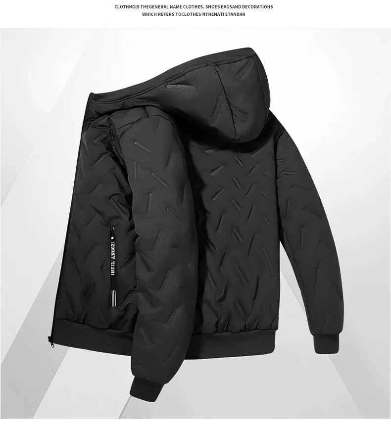 Men's Fleece Cotton Jacket Windproof Waterproof Stand Collar Coat Faionable Urban Sle Long Sve Coat Jacket