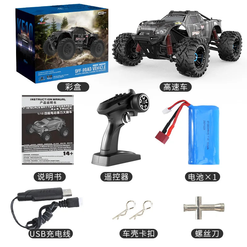Kf10 Brushless High-Speed Rc Car 1:10 Scale Four-Wheel Drive Off-Road Climbing Remote Control Stunt Racing Toy For Ages 14+ Gift