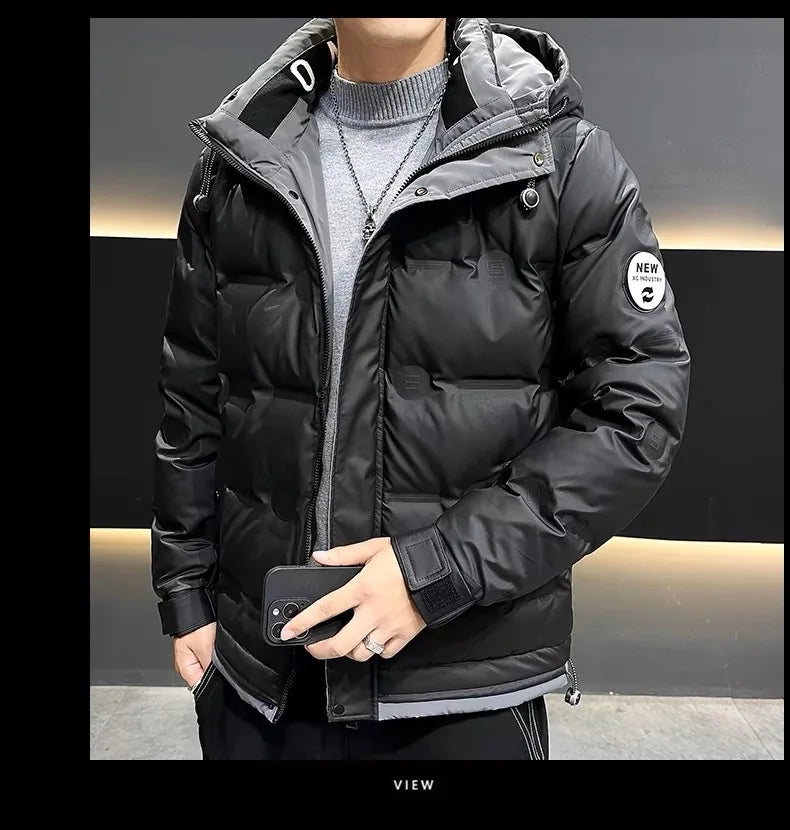 Men's Down Jacket Winter New Thickened Warm And Cold Proof Outwear Top Casual White Duck Down Hoodie Coats For Men
