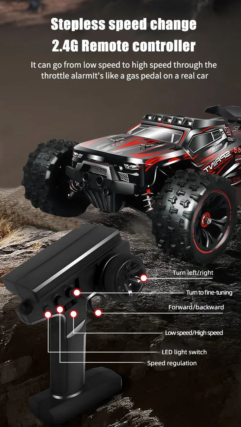 1:14 85KM/H or 50KM/H 4WD RC Car with LED Remote Control Cars High Speed Drift Monster 4x4 Truck for Kids Vs Wltoys 144001 Toys
