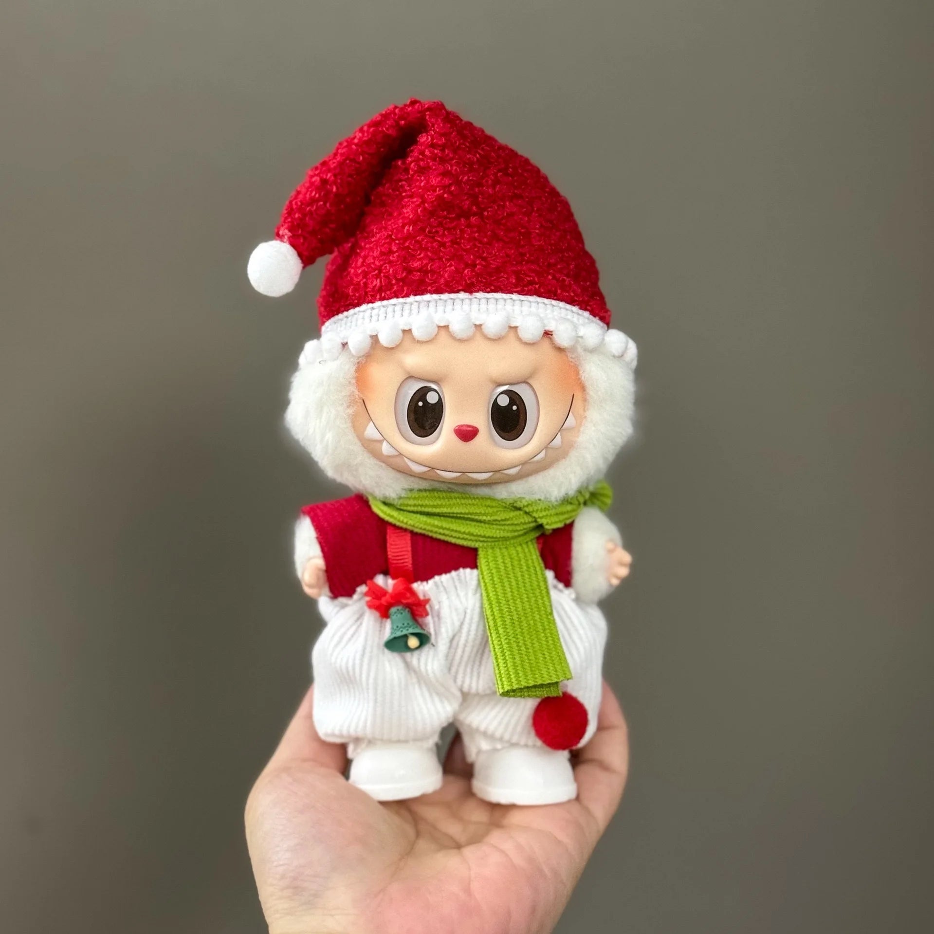 17cm Labubu Christmas Doll Clothes  Festive Santa Outfit , Holiday Party Costume for Dolls, Xmas Dress Up Accessories