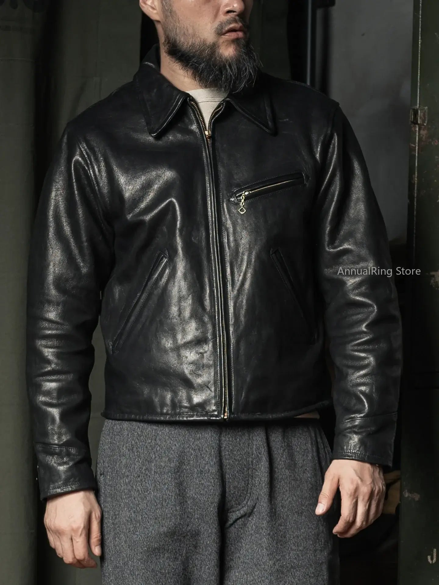 View details for Rugged Bronson Goat Sheepskin Leather Jacket Genuine Leather Jacket 1930s Vintage Short Leather Coat Rugged Bronson Goat Sheepskin Leather Jacket Genuine Leather Jacket 1930s Vintage Short Leather Coat