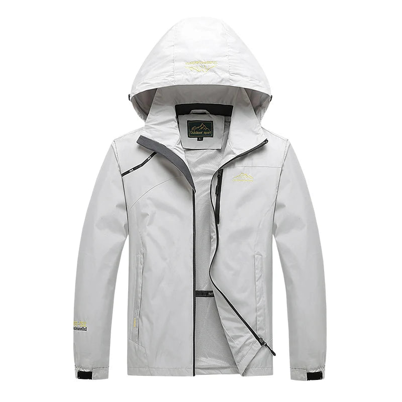 Men's Waterproof Hiking Jacket Autumn Men Large Size Windproof Windbreaker Outdoor Camping Hunting Running Fishing Sports Coats