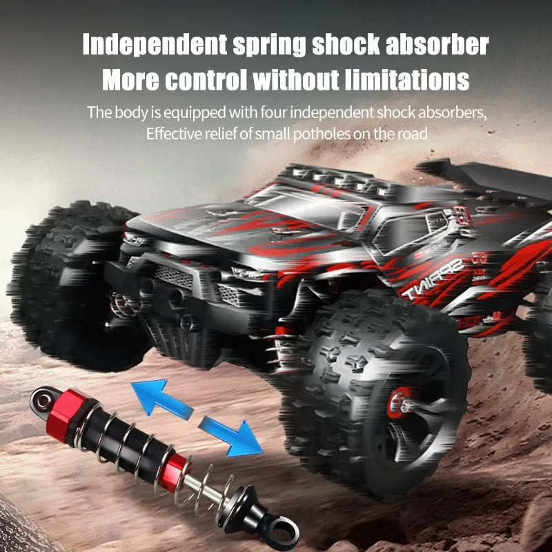 1:16 85KM/H Or 50KM/H 4WD RC Car With LED Remote Control Cars High Speed Drift Monster 4x4 Truck for Kids vs Wltoys 124017 Toys