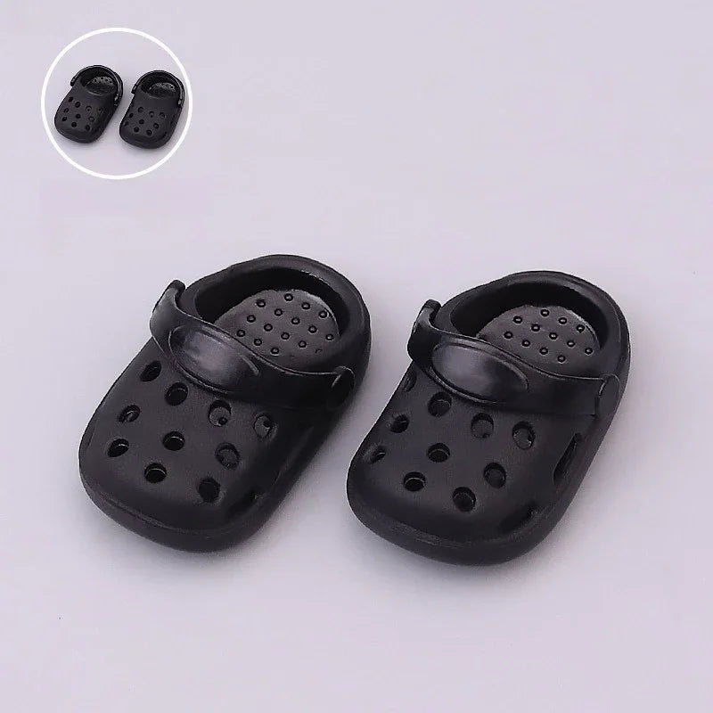 Kawaii Macaron Colored Perforated Shoes For 17cm Labubu V1 V2 V3 With Adjustable Hole Shoes For Ladbubu Dolls Accessories
