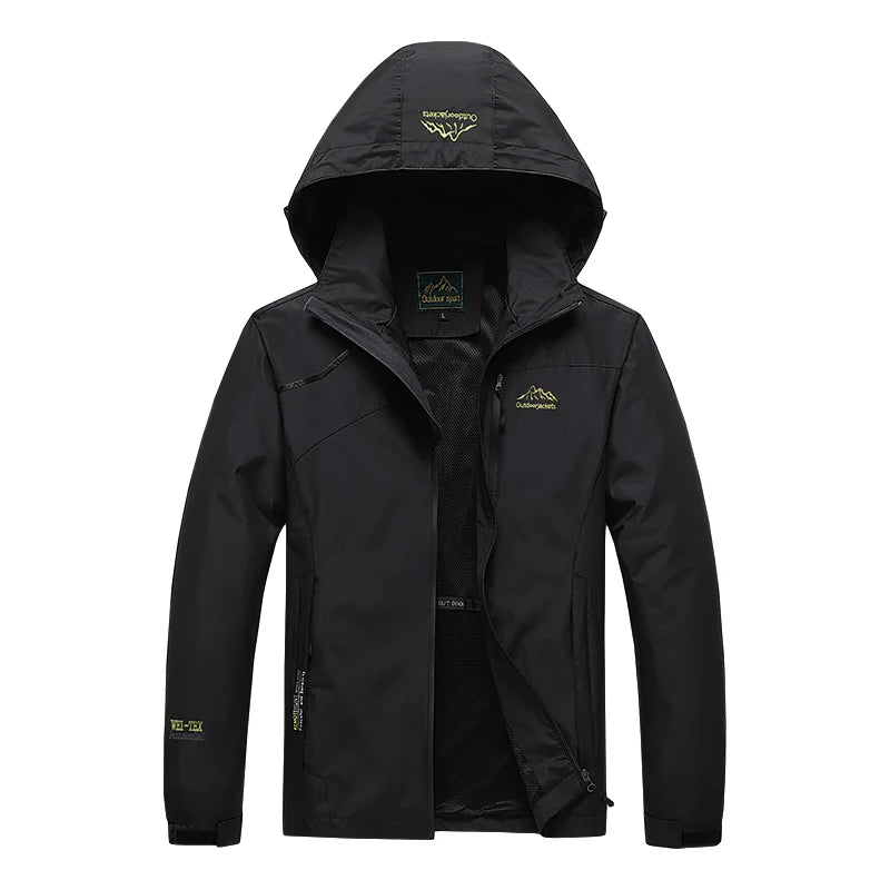 Men's Waterproof Hiking Jacket Autumn Men Large Size Windproof Windbreaker Outdoor Camping Hunting Running Fishing Sports Coats
