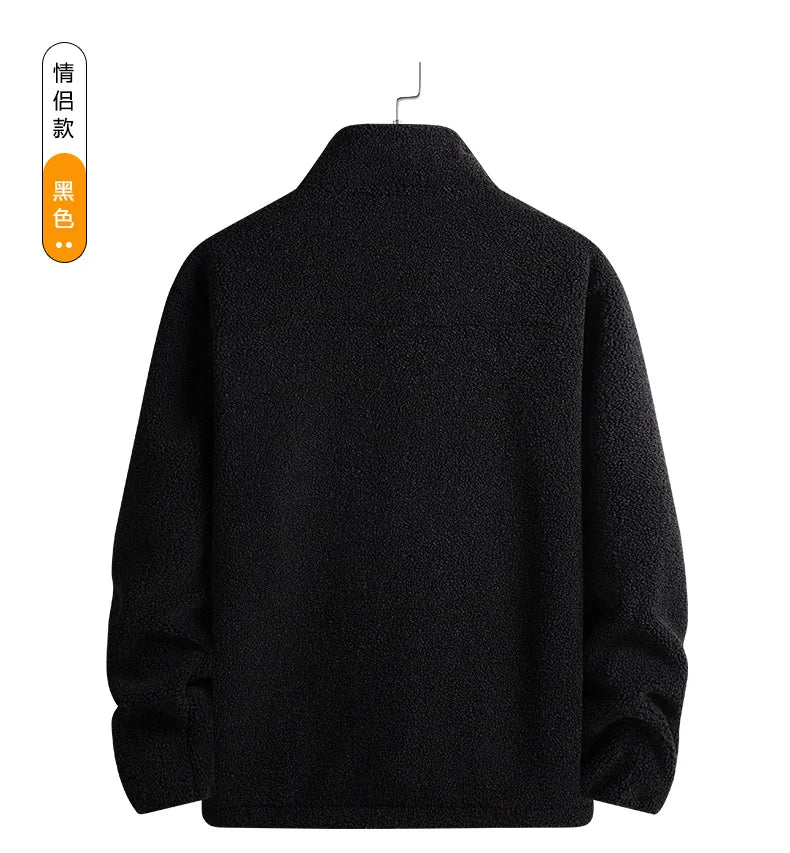 New Autumn Winter Sports Outdoor Stand Up Collar Casual Loose Couple Coat Men'S Thick Fashion Versatile Warm Polar Fleece Jacket