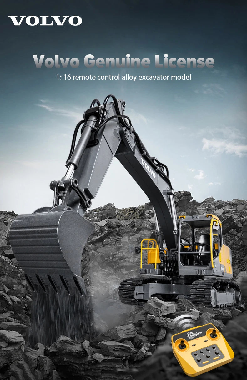 Double E E598 Large Rc Excavator 1/16 3in1 Alloy Truck E590 Remote Control Engineering Vehicle Toy Model For Boys Kids Gift