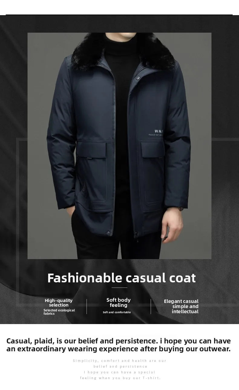 Top Grade Thick With Fur Hood Fashion Casual Designer Warm Parka Winter Coat Mens Newest Jacket Windbreaker Mens Clothes