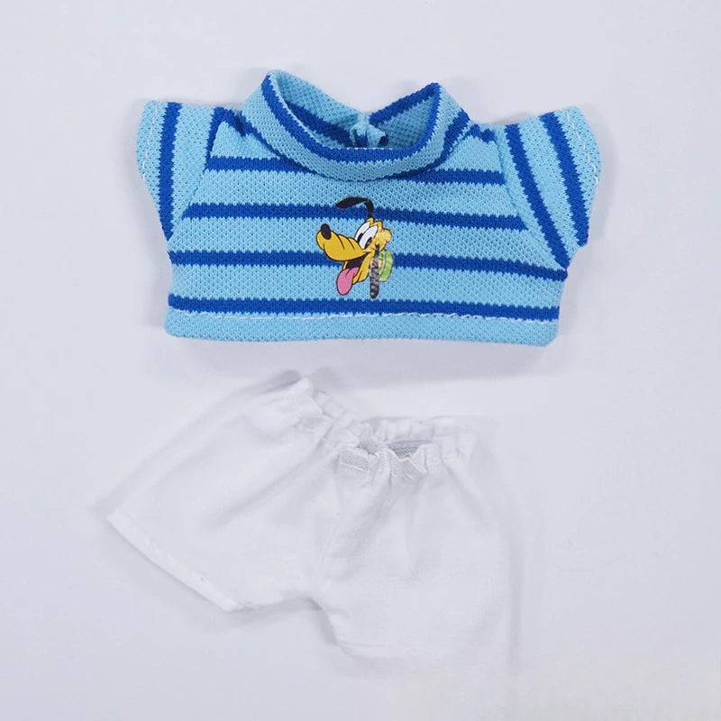 labubu clothes Summer Striped T-shirt Refreshing Set, Top and Shorts Change set, Daily outfits ,labubu accessories(No dolls)
