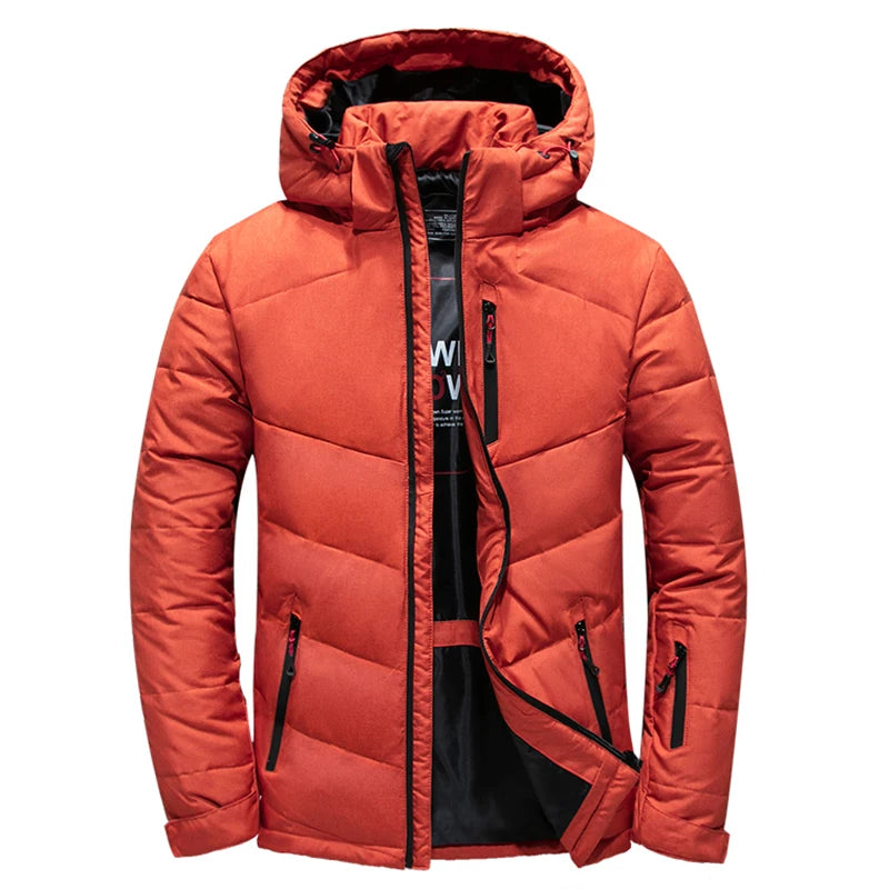 Winter Thickened Men's Down Jacket Men Warm Windproof Parkas Travel Detachable Hat Casual Lightweight Skiing Puffer Jacket Male