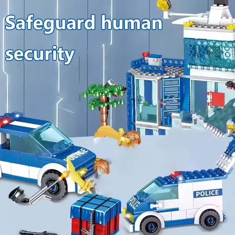 New 760PCS Building Blocks Police Station Military City Construction Set DIY Figures Bricks Educational Toy For Kids Adults Gift