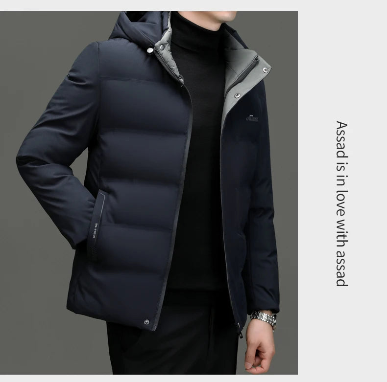 Top Grade Thicken Fashion Hooded Winter Warm Outerwear Designer Business Parka Coat Mens Newest Jacket Windbreaker