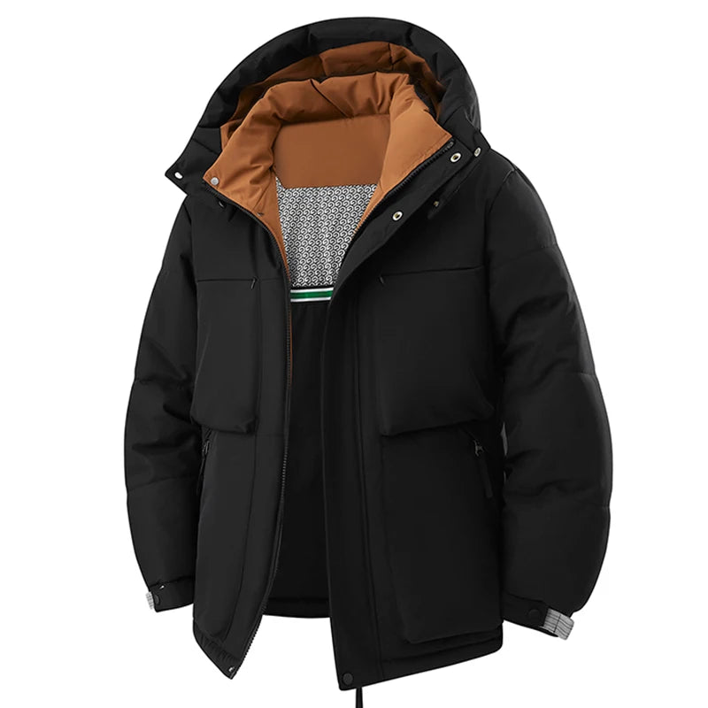 Winter Man Windproof Casual Puffer Jacket Men Thicken Outdoor Detachable Hat Jacket Man Multi Pocket Loose Parka Windbreaker 8XL