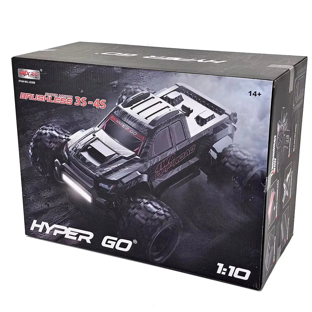 MJX 10208 Upgraded V2 Monster Super Large 4WD Brushless 1/10 High Speed RC Professional Bigfoot Off road Remote Control Vehicle