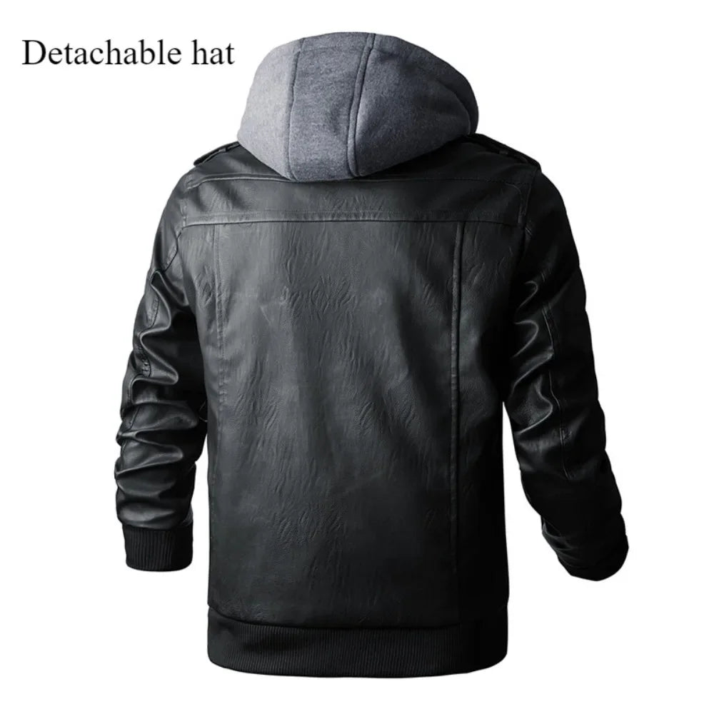 Men's Leather Jackets for Men Autumn Winter Motorcycle PU Jacket Streetwear Outdoor Coats Loose Jacket