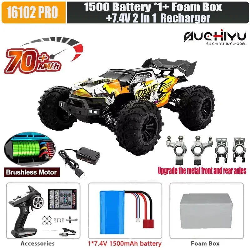 SCY or JJRC Q130 70KM/H 60KM/H 50KM/H  4WD RC Car with LED Remote Control Cars High Speed Drift Monster 4x4 Truck Rc Cars 144001