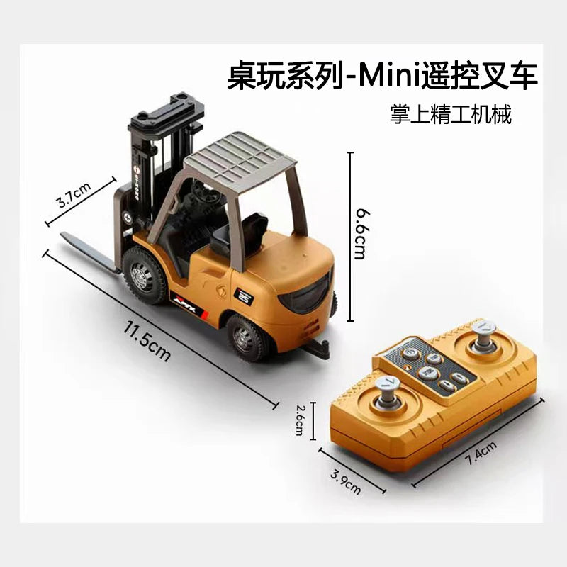 New 1:64 Rc Remote Control Car 2.4g Full-Scale Mini Excavator Tipper Truck Engineering Vehicle Forklift Valentine'S Day Toy Gift