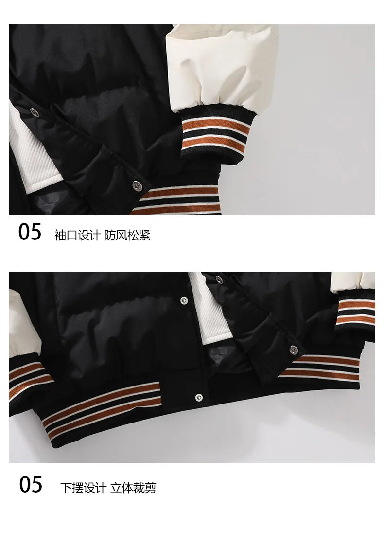 Supzoom New Arrival Casual Embroidery Mens Winter Trendy Fake Two-piece Hooded Bread Suit Couple Cotton-padded Jackets And Coats