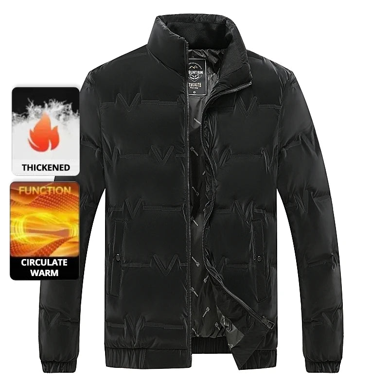 Top Grade Men's 2025 New Bubble Puffer Parka Jacket Windbreaker Coats Short Stand Collar Thickened Quilted Outerwear