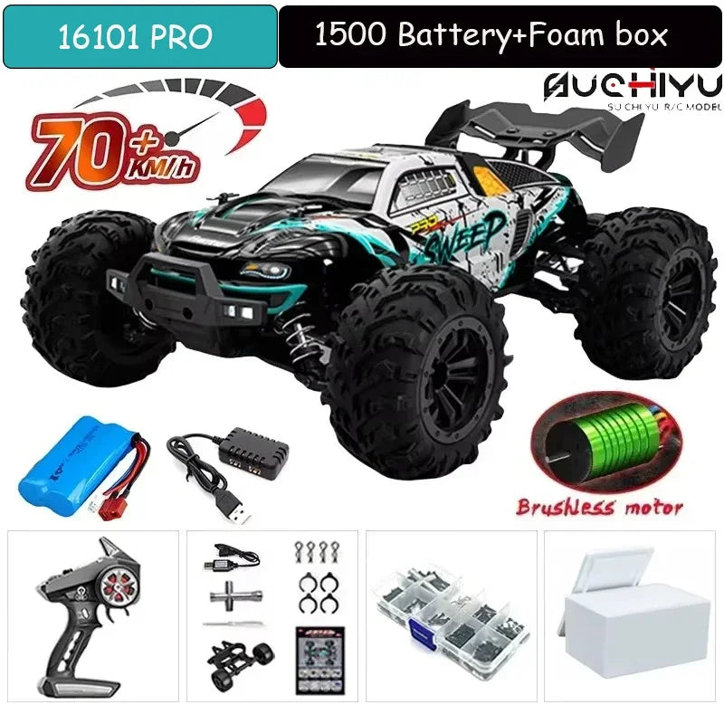 1:16 75KM/H or 50KM/H 4WD RC Car with LED Remote Control Cars High Speed Drift Monster Truck for Kids Vs Wltoys 144001 Toys