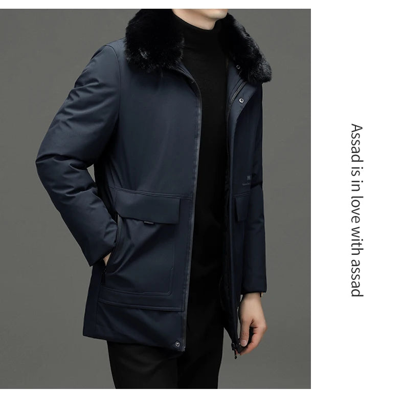Top Grade Thick With Fur Hood Fashion Casual Designer Warm Parka Winter Coat Mens Newest Jacket Windbreaker Mens Clothes