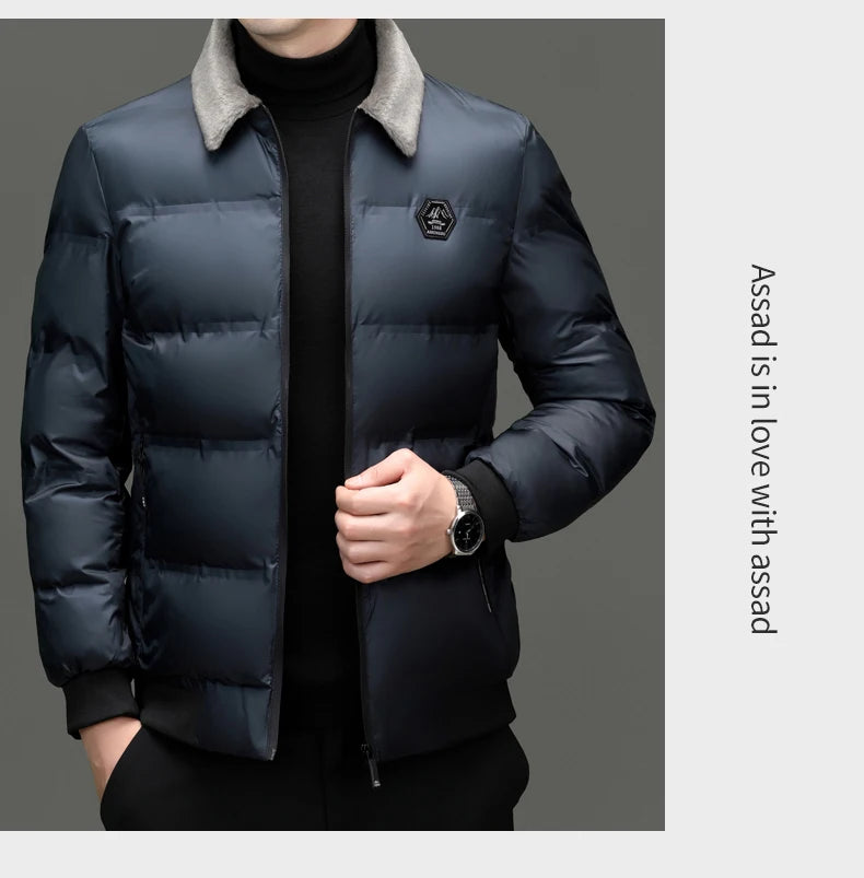 Top Grade Middle-aged Men Bubble Puffer Windbreaker Coat Parka Jacket Winter Plus Velvet Thickened Short Outerwear
