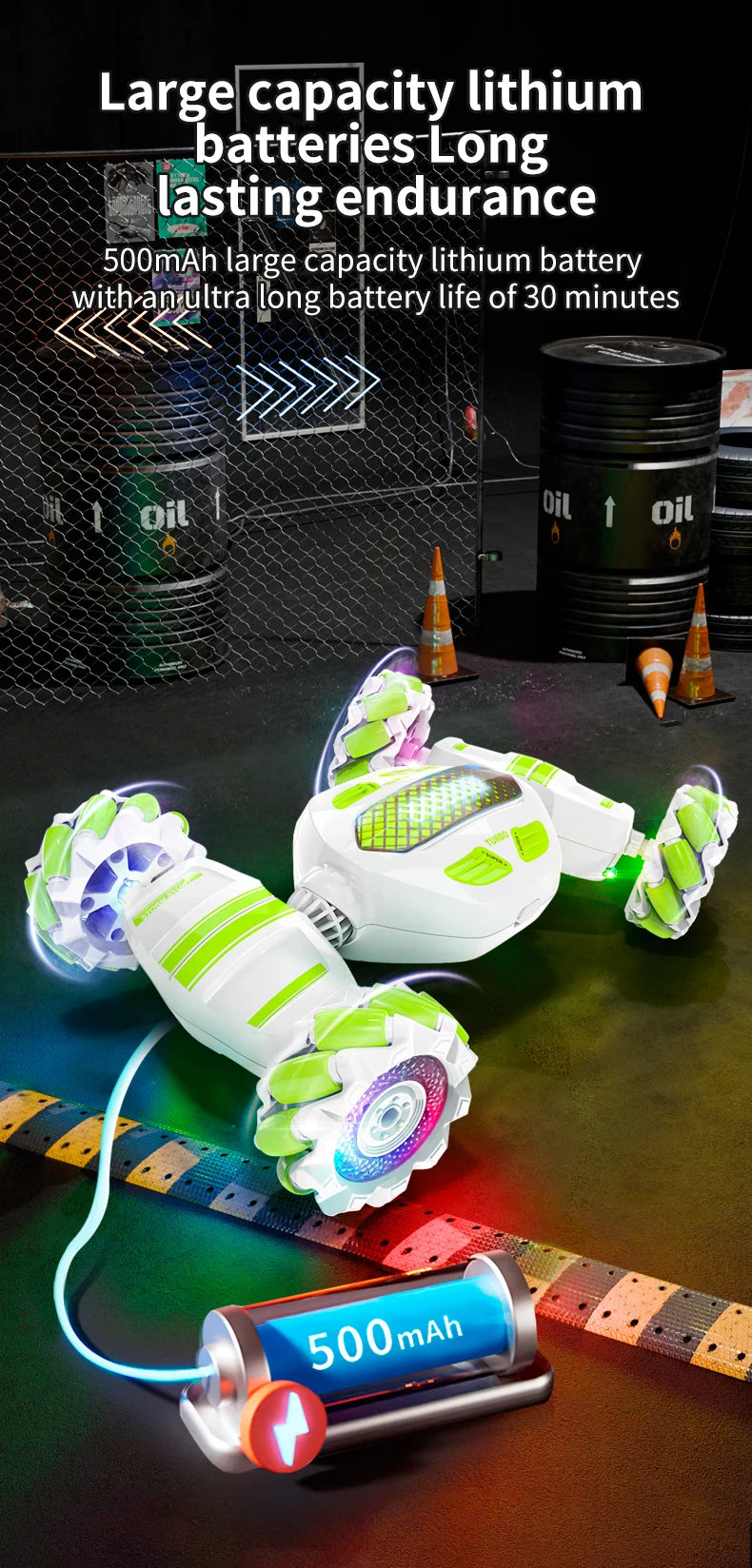 Teeggi S922 2.4G RC Stunt Car 4WD Double Remote Control 360° Degree Rotation RC Off Road Climbing Kids Rc Drift Car Toy for Gift