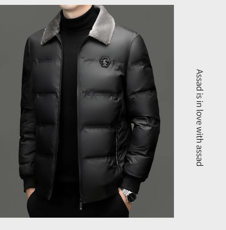 Top Grade Middle-aged Men Bubble Puffer Windbreaker Coat Parka Jacket Winter Plus Velvet Thickened Short Outerwear