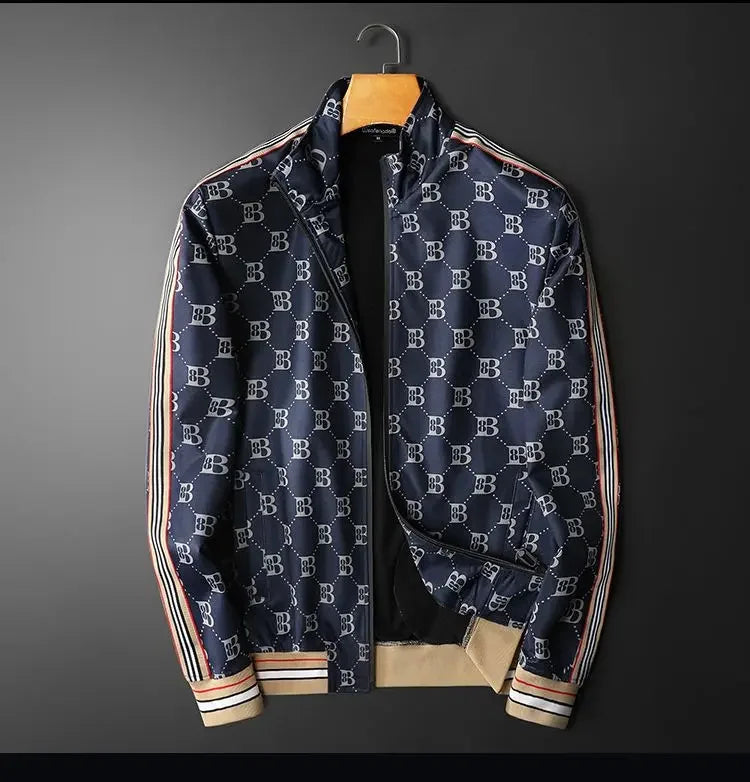 New autumn/winter fashion jacket trend versatile cardigan jacket men's light luxury slim fit outerwear