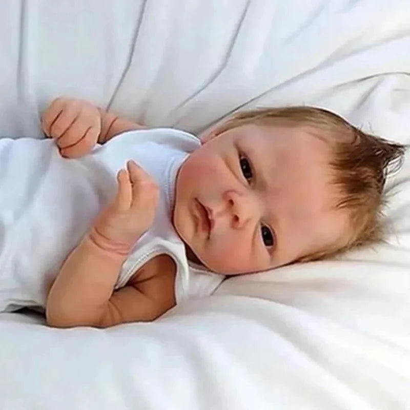 18inch Realistic Reborn Baby Dolls Blue Eyes Handmade Soft Boy full body vinyl baby Dolls High Quality bebe reborn Doll Gift