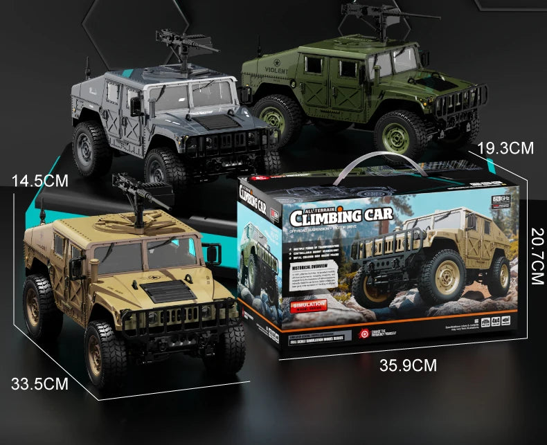 C8835 Remote Control Car 1:16 2.4G 4WD Military Truck Off-Road Rc Vehicle Climbing Toy For Kids Adults Gift Summer Outdoor Hobby
