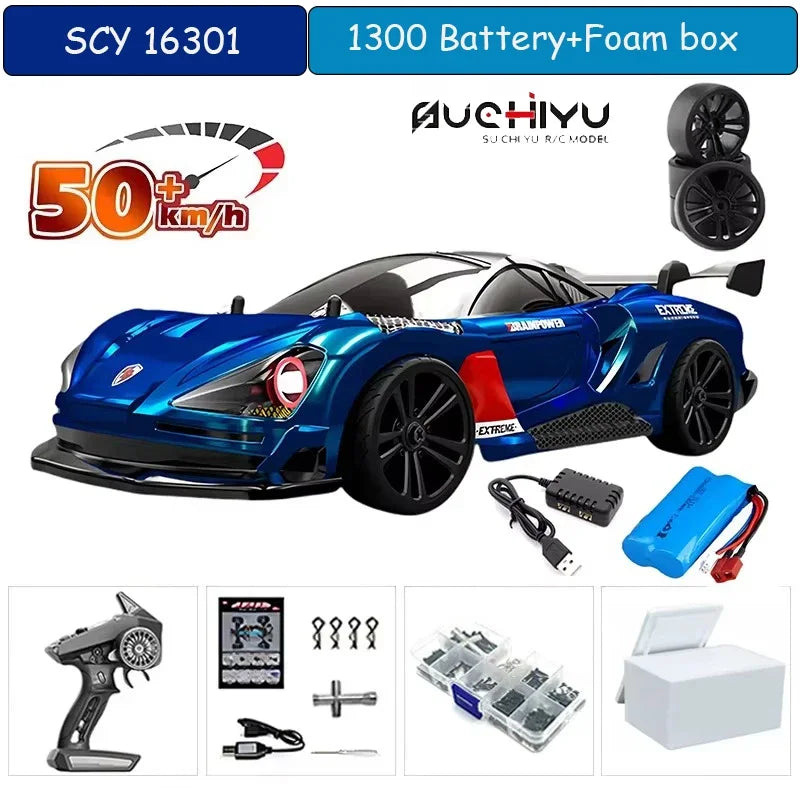 1:16 75KM/H or 50KM/H 4WD RC Car with LED Remote Control Cars High Speed Drift Monster Truck for Kids Vs Wltoys 144001 Toys