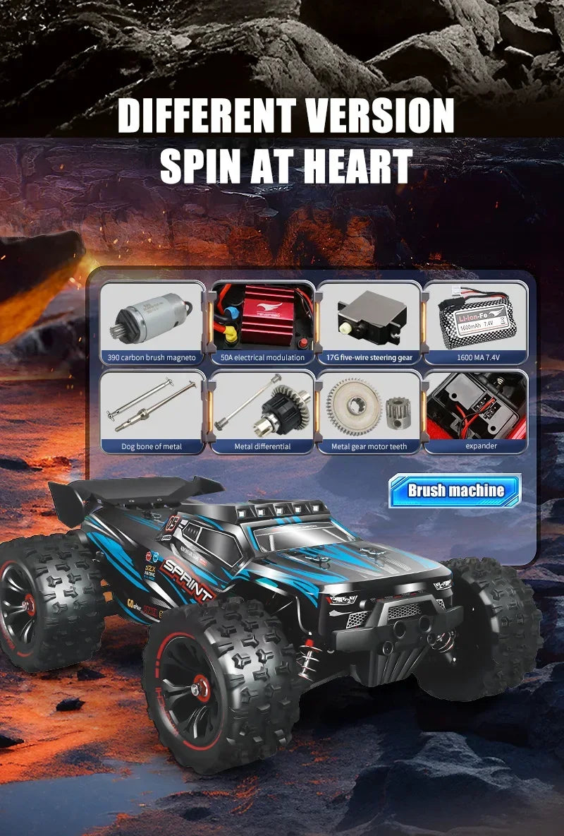 1:16 85KM/H Or 50KM/H 4WD RC Car With LED Remote Control Cars High Speed Drift Monster 4x4 Truck for Kids vs Wltoys 124017 Toys