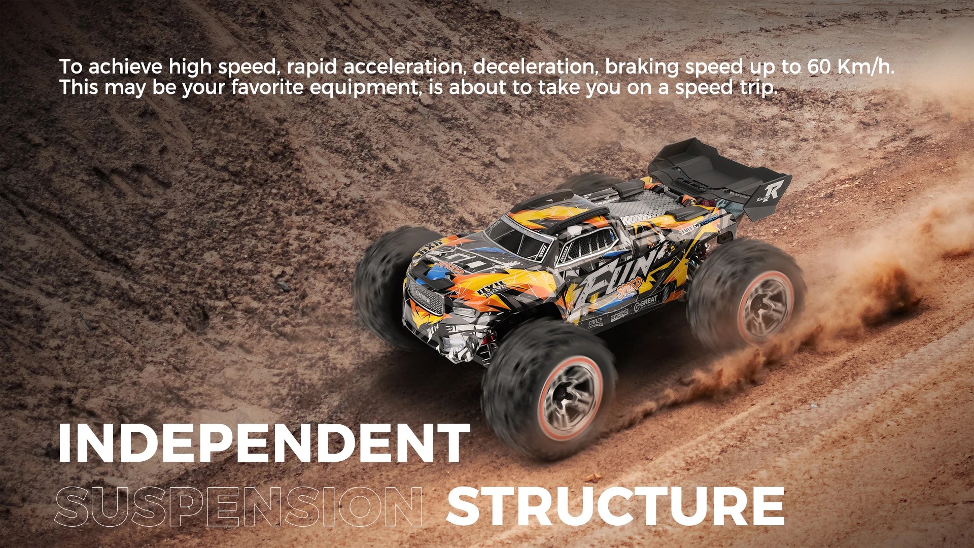 Wltoys 184008 1/18 Scale 2.4G RC Car Brushless Motor ESC 4WD Off-Road High Speed 60Km/H 3-in-1 Racing Toy for Boys