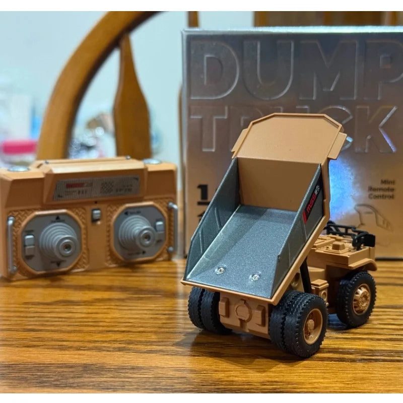 New 1:64 Alloy Remote Control Mine Truck Full Proportional Control Simulated Headlights Realistic Details Desktop Toy Boys Gift