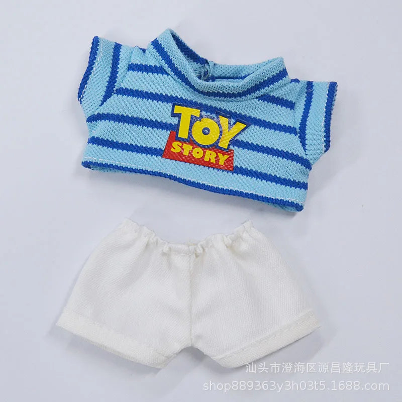 labubu clothes Summer Striped T-shirt Refreshing Set, Top and Shorts Change set, Daily outfits ,labubu accessories(No dolls)