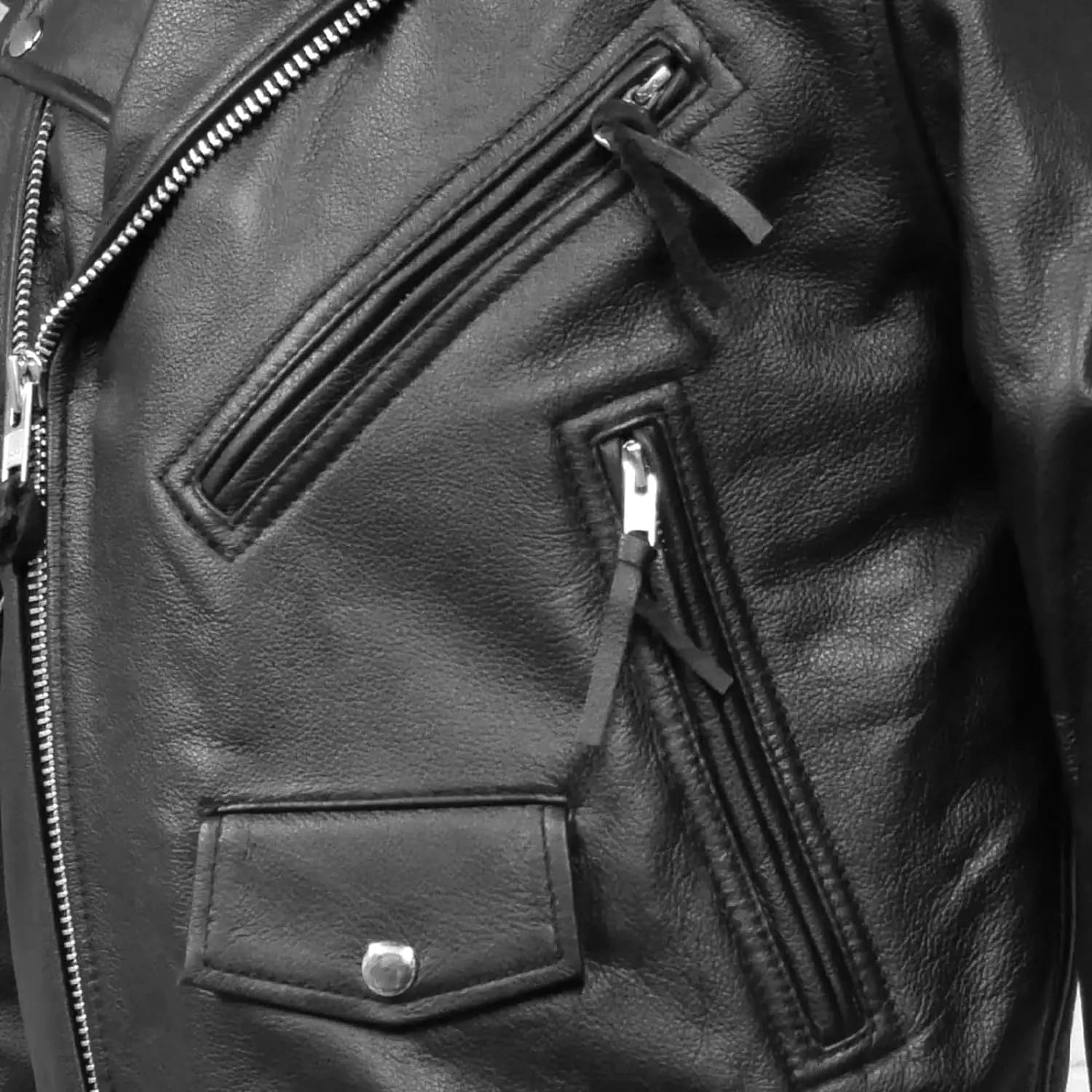 First Mfg Co - SuperStar - Men's Motorcycle Biker Riding Black Leather Jacket