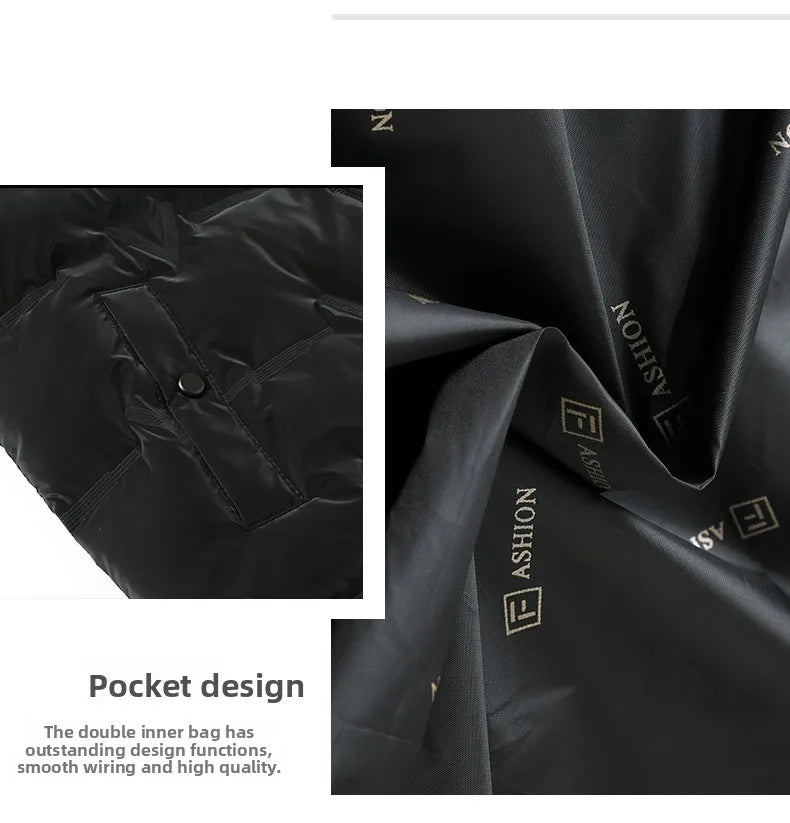 Top Grade Men's 2025 New Bubble Puffer Parka Jacket Windbreaker Coats Short Stand Collar Thickened Quilted Outerwear