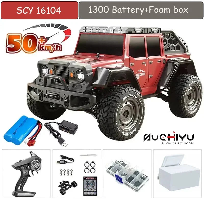 1:16 75KM/H or 50KM/H 4WD RC Car with LED Remote Control Cars High Speed Drift Monster Truck for Kids Vs Wltoys 144001 Toys