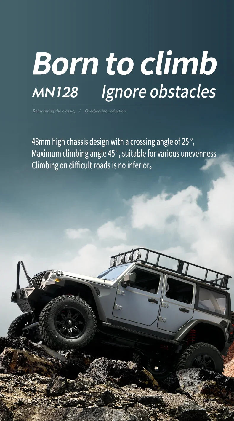 MN MODEL 1:12 Panda RC 4X4 Diving Wading Off-road Car Rock Crawler All Terrain Vehicle Buggy SUV Climbing Truck Toy for Adult