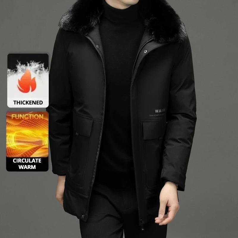 Top Grade Thick With Fur Hood Fashion Casual Designer Warm Parka Winter Coat Mens Newest Jacket Windbreaker Mens Clothes