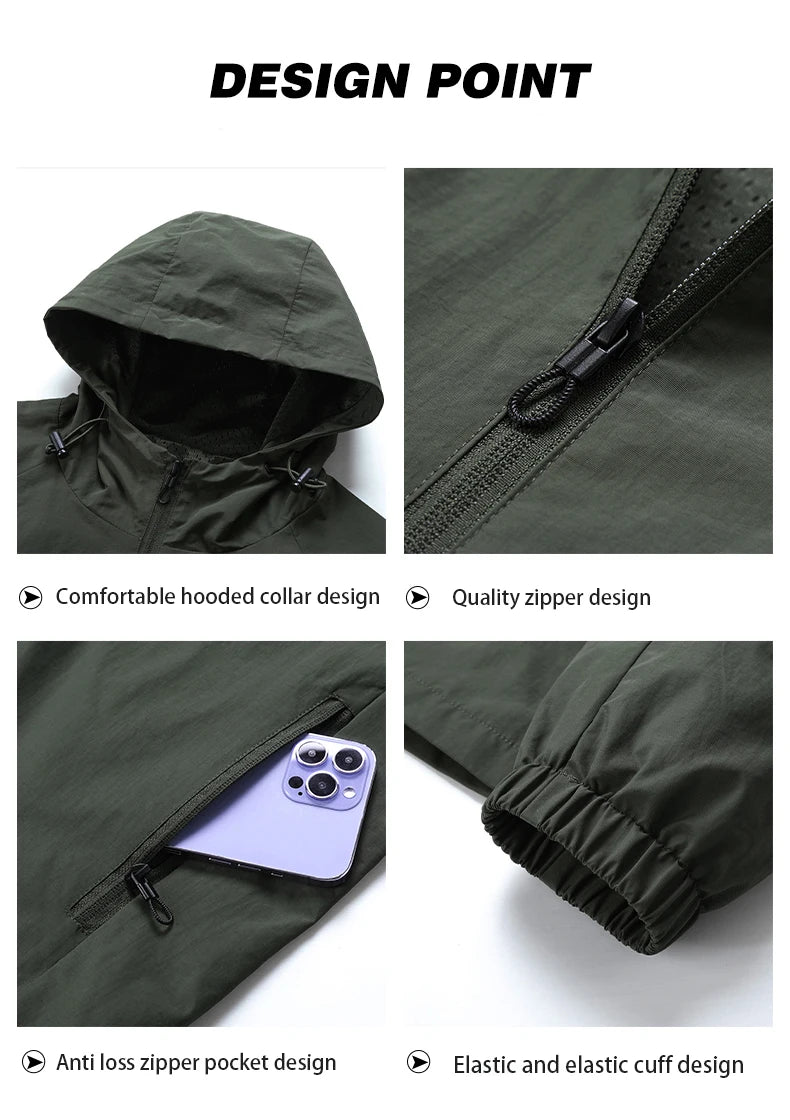 Naturehike Windbreaker Men Tactical Jacket Waterproof Outdoor Hooded Coat Sports Military European Field Climbing Thin Outwear