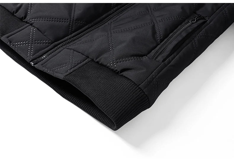 Fleece Jacket for Men 2025 Thick Stand Collar Solid Winter Jacket Men Windproof Warm Business Casual Men Coats High Quality