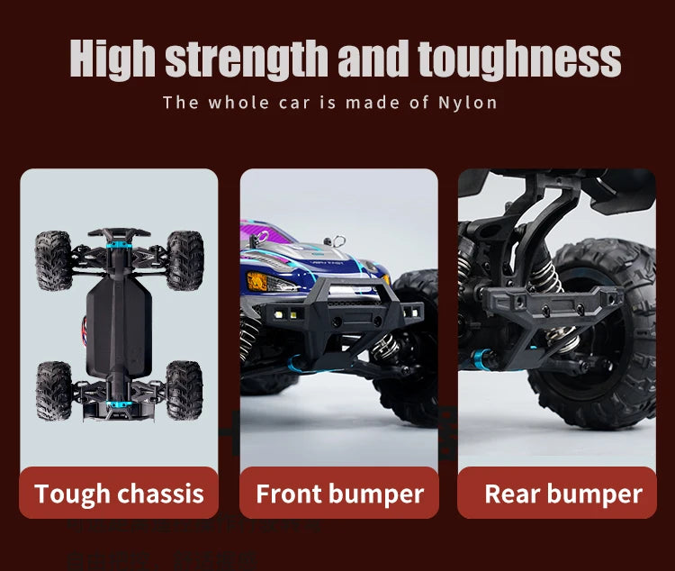 1:16 75KM/H or 50KM/H 4WD RC Car with LED Remote Control Cars High Speed Drift Monster Truck for Kids Vs Wltoys 144001 Toys