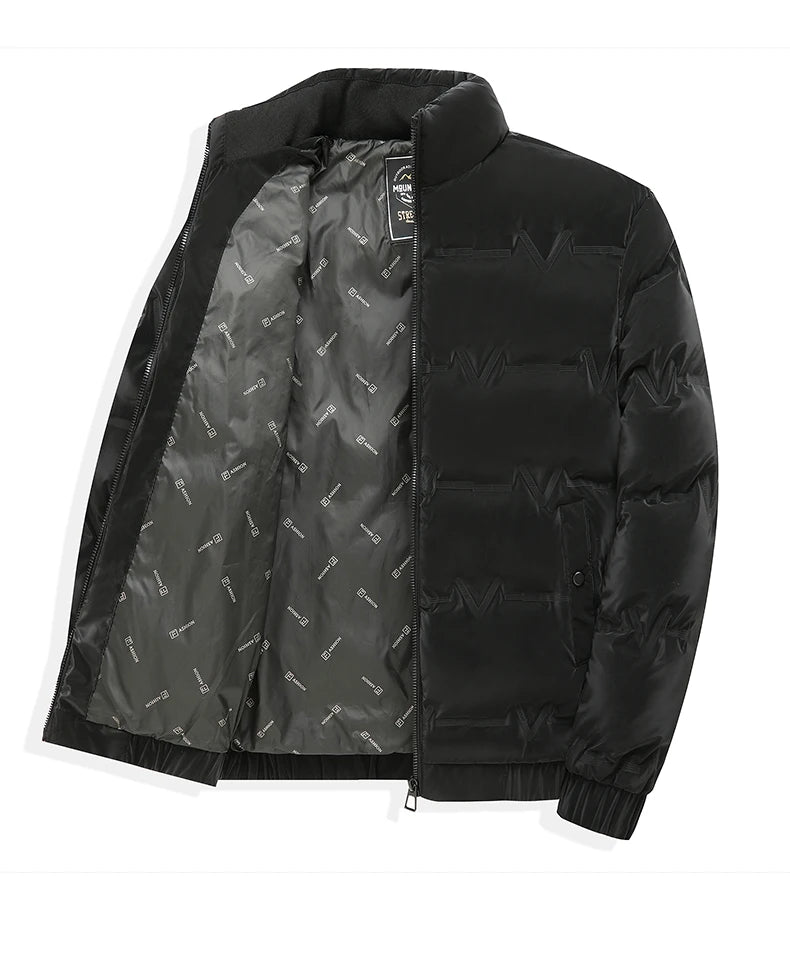 Top Grade Men's 2025 New Bubble Puffer Parka Jacket Windbreaker Coats Short Stand Collar Thickened Quilted Outerwear