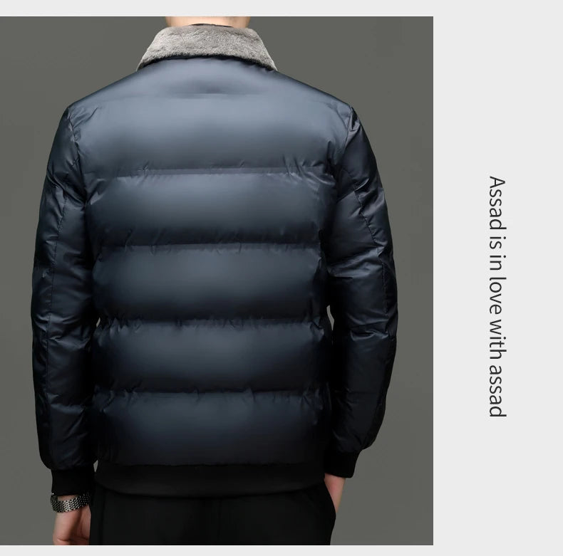 Top Grade Middle-aged Men Bubble Puffer Windbreaker Coat Parka Jacket Winter Plus Velvet Thickened Short Outerwear