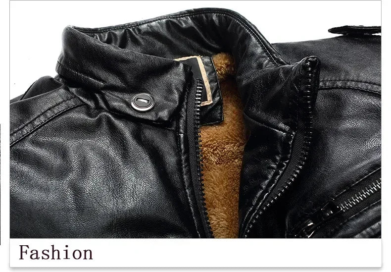 Plus Velvet Pu Leather Jacket Casual Blazer Jackets Men's Slim Fit Coats Jacket Streetwear Man Outerwear Leather Suit Vintage