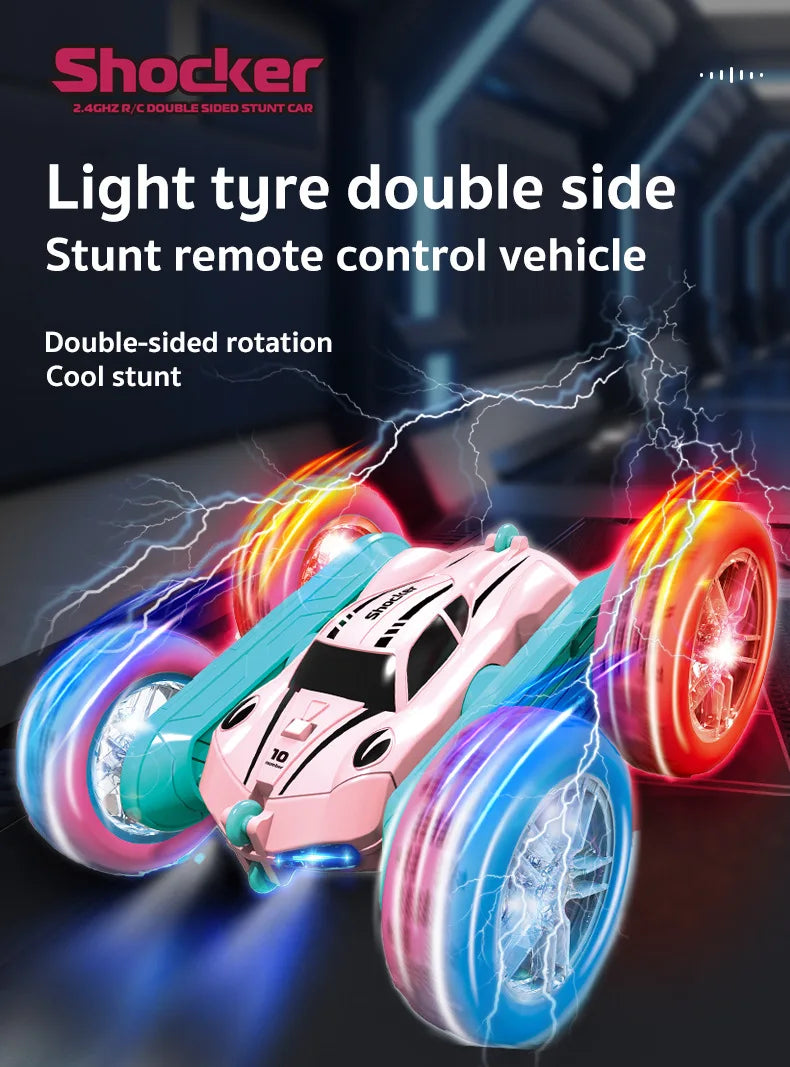 2.4G Remote Control Car  Double Sided Flip Endurance  360 Degree Rotation 4-Wheel Drive Mini Electric Car Toys For Children