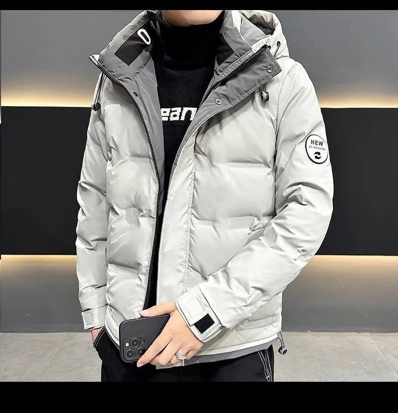 Men's Down Jacket Winter New Thickened Warm And Cold Proof Outwear Top Casual White Duck Down Hoodie Coats For Men